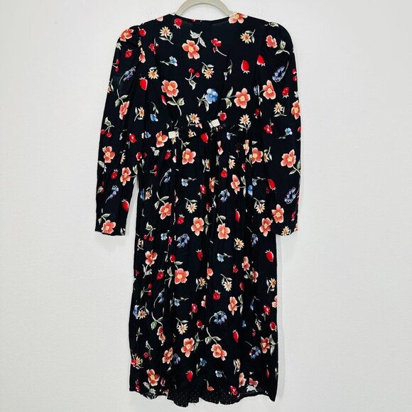 Vintage 90s Lace Collared Floral Cottagecore Mini Dress Retro Feminine Belted - Picture 2 of 9